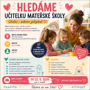 HLEDÁME UČITELKU MŠ